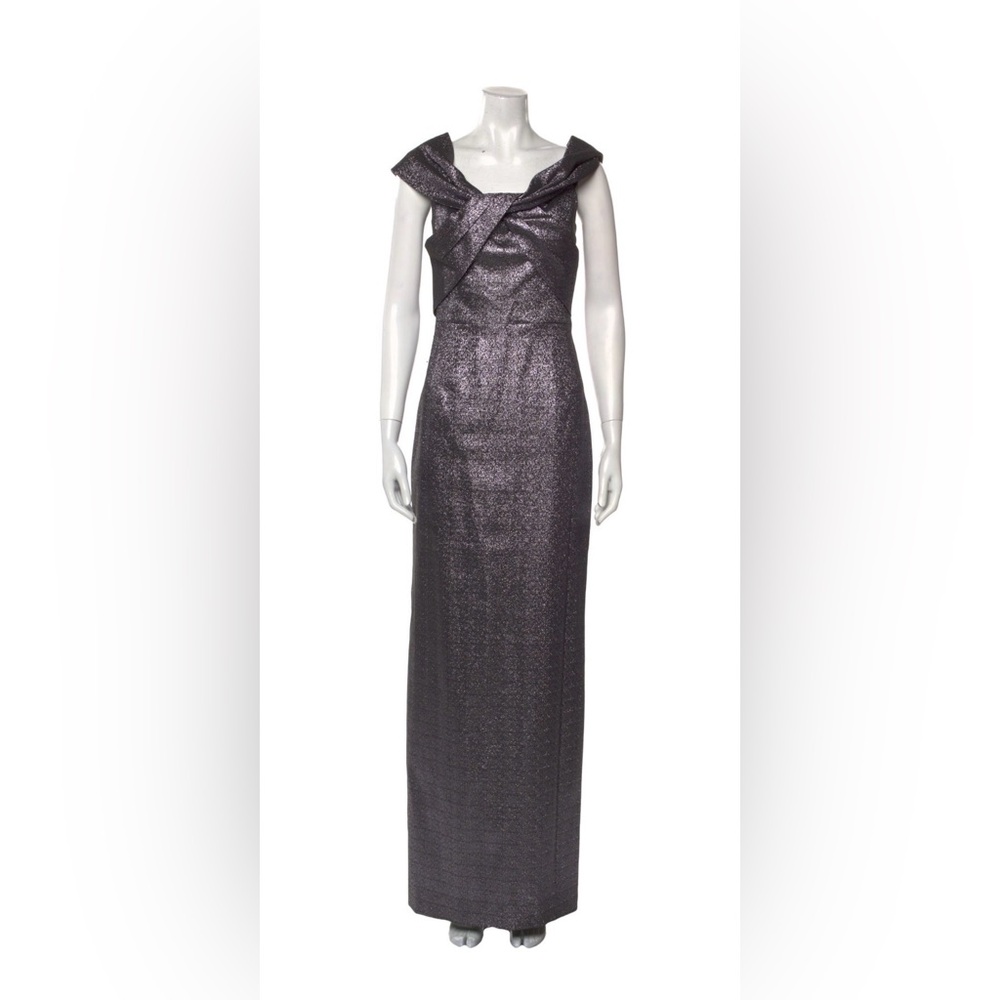 Metallic Navy/Purple Shimmer Sleeveless Sheath Dress
